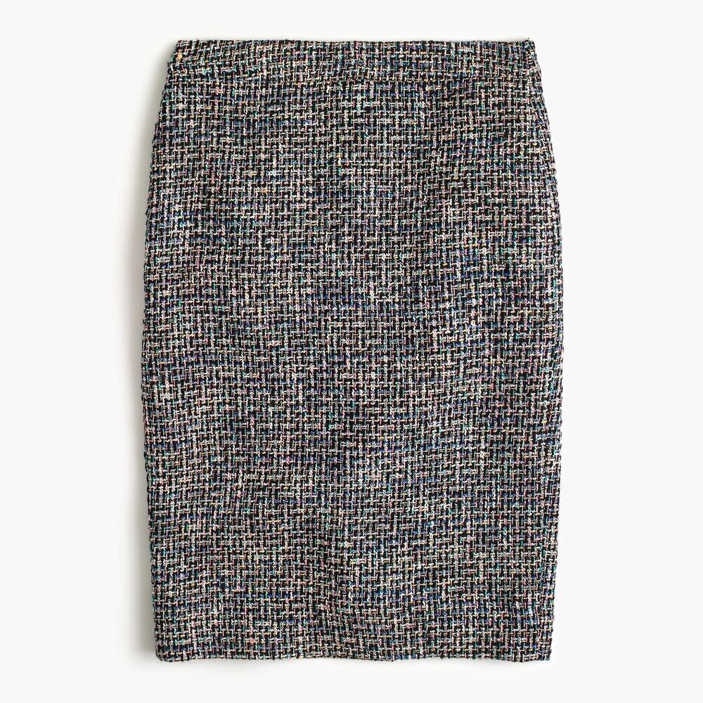J Crew Collection No 2 Pencil Tweed Skirt Size 4 Metallic Wool blend NWT Luxury